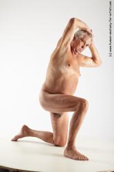 Nude Man White Kneeling poses - ALL Average Short Grey Kneeling poses - on one knee Realistic
